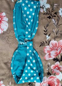 Blue Polka Dot Bandeau Top
