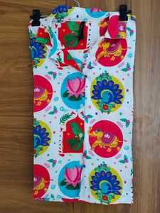 Vibrant Ethnic shirt Elephant &amp; Peacock Print