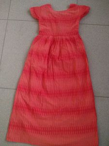 Size XS to M Striped Orange Dress