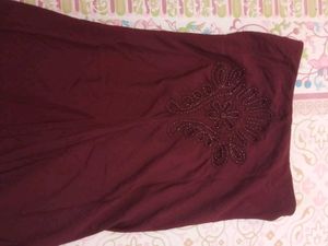Maroon Beaded Skirt