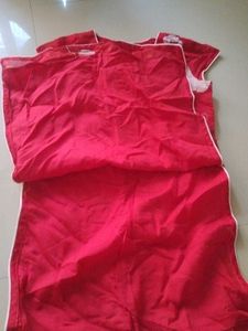 Red Floral Print Kurta