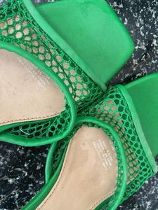 ZARA Green Mesh Sandals
