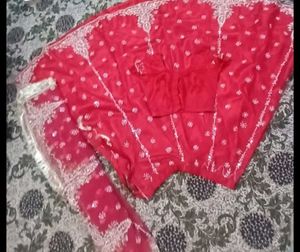 Red Embroidered Lehenga Choli Set