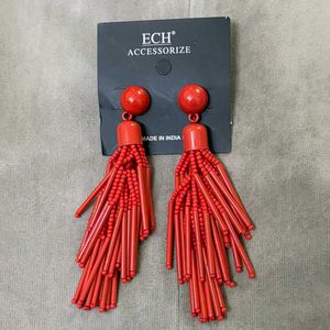 Red Tassel Earrings