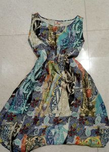 Boho Chic Printed Sleeveless Chiffon Dress