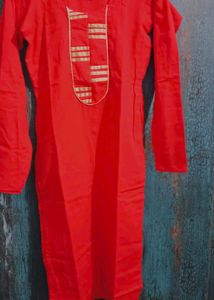 combo of 2 Red Kurta and florocent A line kurt