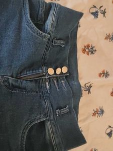 High-Waisted Blue Denim Jeans