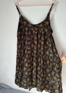 Black Floral Mini Dress