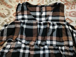 Checked Tiered Dress