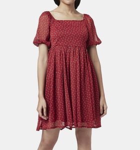 Chic Red Polka Dot Mini Dress