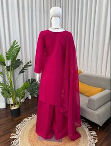 Elegant pink Kurta Set with Palazzo