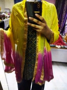 Ombre Yellow &amp; Pink Dupatta