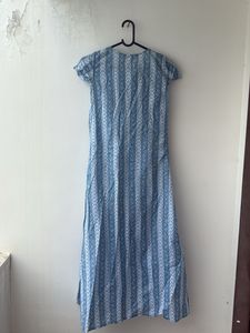 Blue Printed Maxi Dress