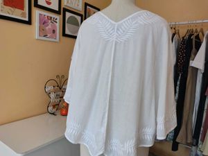 White Embroidered Tunic Top