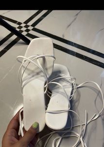 price drop Strappy White Flat Sandals