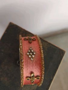 Elegant Pink Silk Thread Bangle