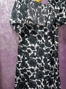 Chic Floral Off-Shoulder Puff Sleeve Top With Skir