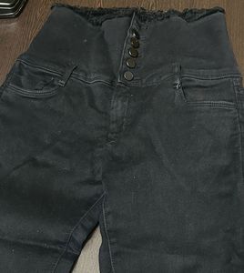 Black Frayed Hem Skinny Jeans
