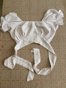 White Off-Shoulder Wrap Crop Top