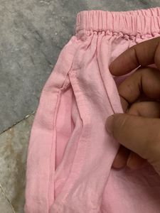 Baby Pink Cotton Palazzos
