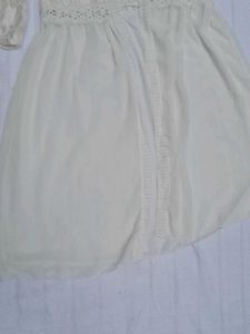 Ivory Lace &amp; Cotton Dress