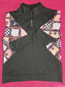 Unique Print Quarter Zip Sweatshirt