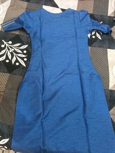 Beautiful Blue Kurta with Gold Print