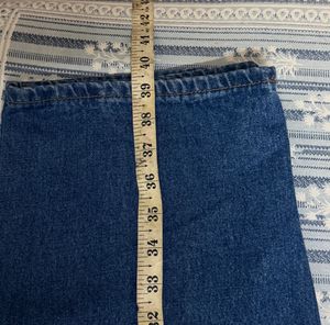 Blue Denim Wide-Leg Jeans