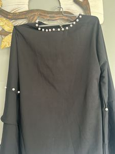 Elegant Black Pearl Embellished Blouse