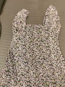Floral Print Square Neck Dress