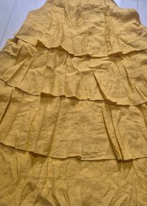 Girls Yellow Tiered Dress with Tassels