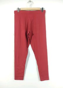 Go Colors Red Plain Ankle Length Leggings(Women)