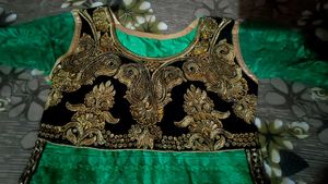 Emerald Green Kurti  with Gold Embellishments