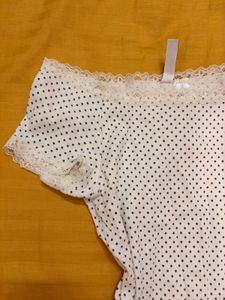 White Polka Dot Off-Shoulder Top