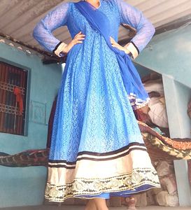 Royal Blue Anarkali Lehenga