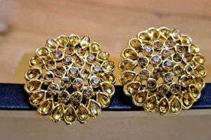 golden round studs