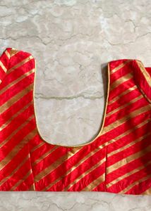 Red &amp; Gold Striped Blouse