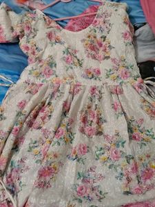 Beautiful Pink Floral nyra cut suit
