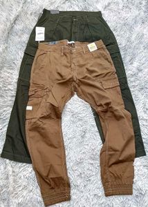2 Cargo Pants - Olive Green & Brown