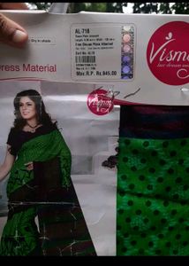 Tissue Plain Jacquard Saree With Attached Blo