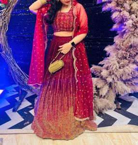 Sequins Embellished Lehenga With Hand_work choli