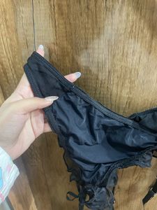 Black lace thongs