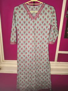 Sea Green Printed Kurta