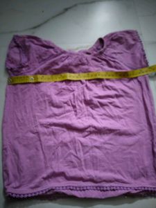 Purple Tunic Top with Pom