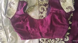 Gorgeous Maroon &amp; Gold Embroidered Saree