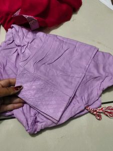 Lilac Kurta Set with Red Dupatta