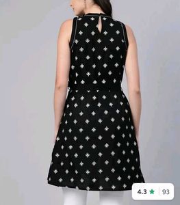 Stylish Black Kurta with White Print