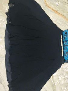 Embellished Blue &amp; Black Blouse and skirt