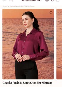 Elegant Fuchsia Satin Shirt for Women