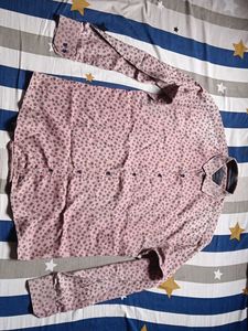 Pearl Men's Pink Leaf Print Shirt